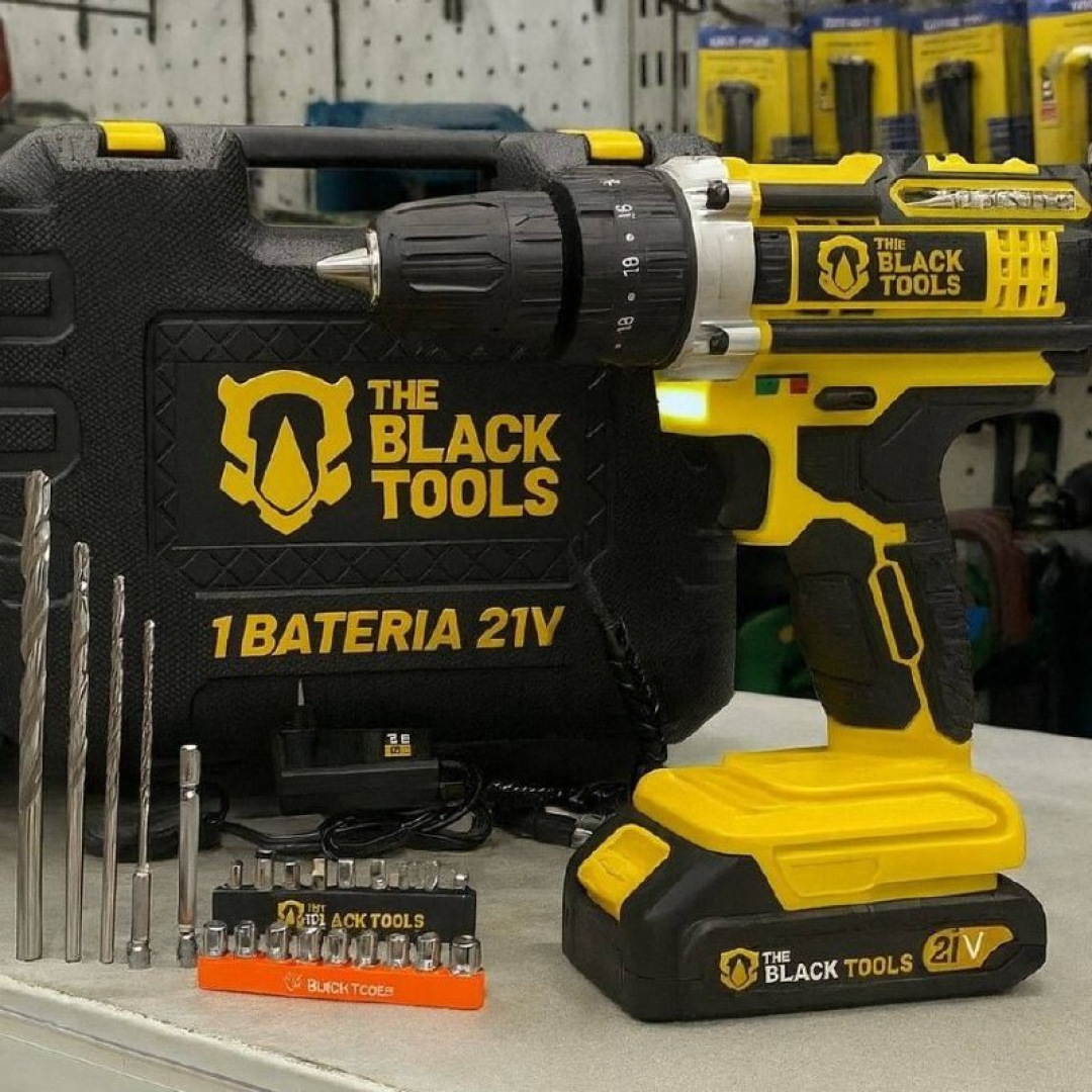 Parafusadeira E Furadeira Impacto The Black Tools Tb-21pw 3/8 Cor Amarelo Frequência 50/60 Hz