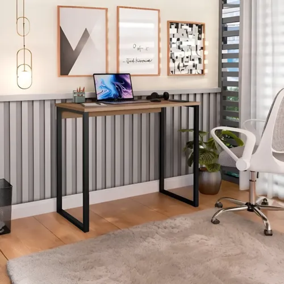 Escrivaninha Industrial Mesa Aço Mdf