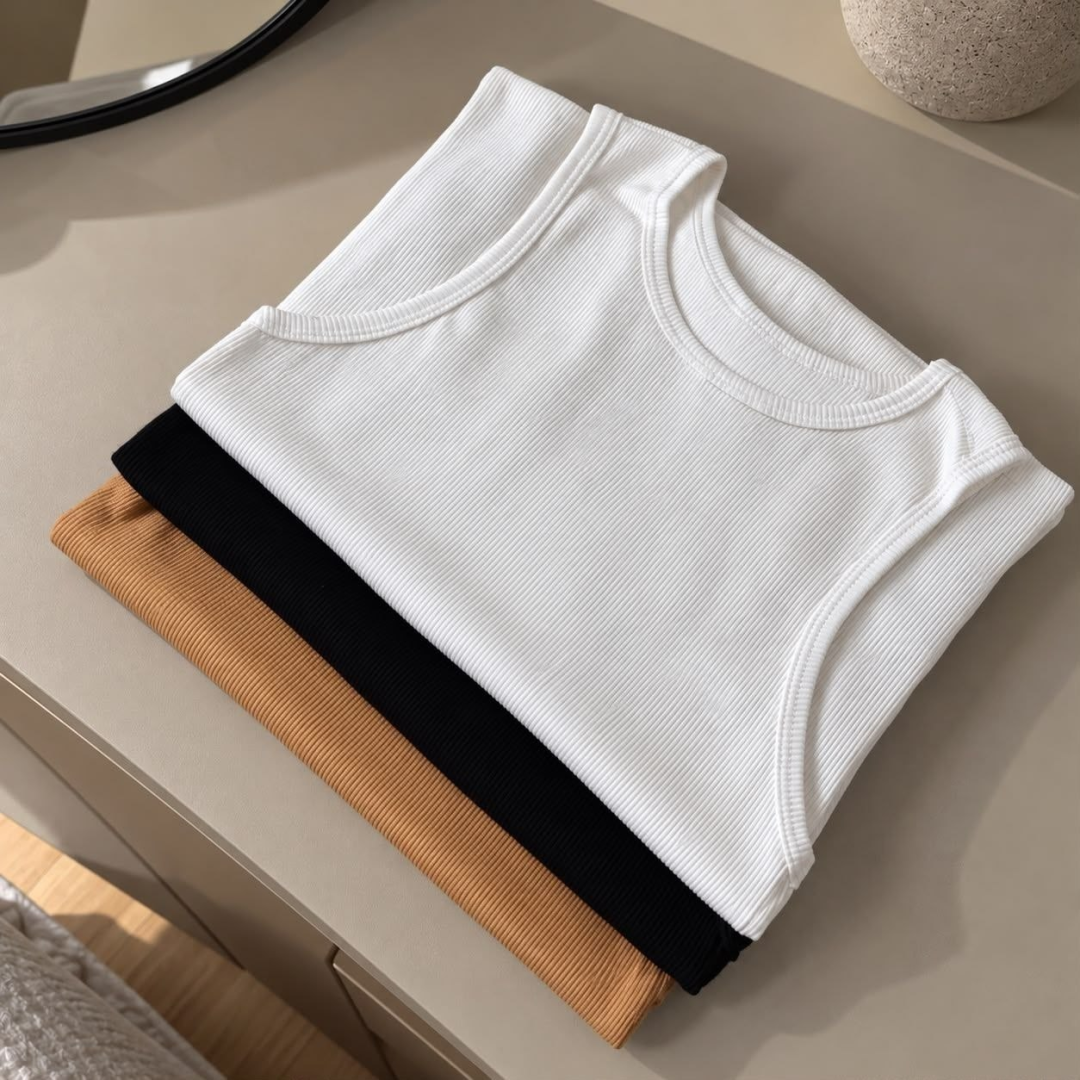 Kit com 3 Regata Canelada Feminina
