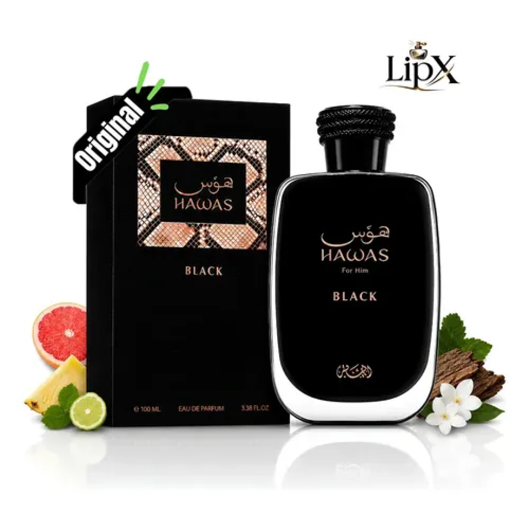 Perfume Árabe Eau De Parfum Rasasi Hawas Black Masculino 100 Ml