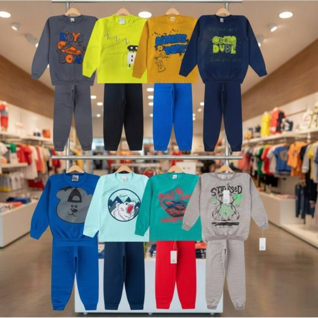 Kit 06 Peças Moletom Menino Infantil Inverno Atacado Barato
