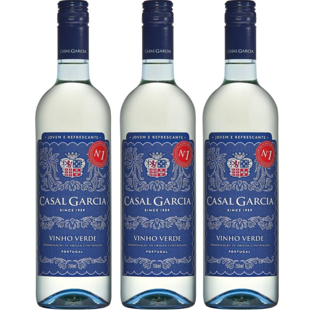 Kit 3x Vinho Português Branco Doc Vinho Verde Casal Garcia 750ml