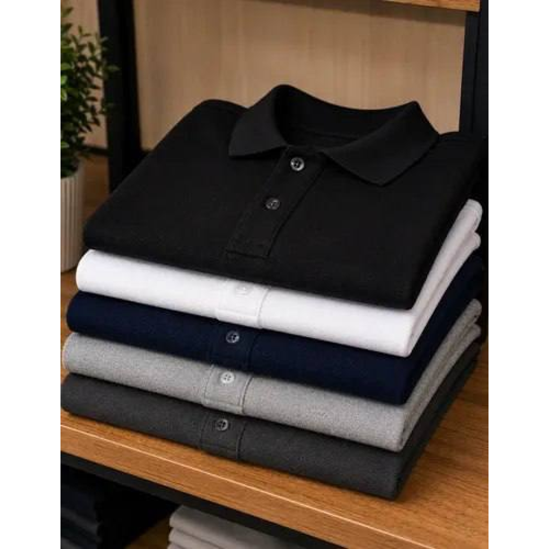 Kit 5 Camisas Gola Polo Masculina Blusa Slim Atacado Piquet