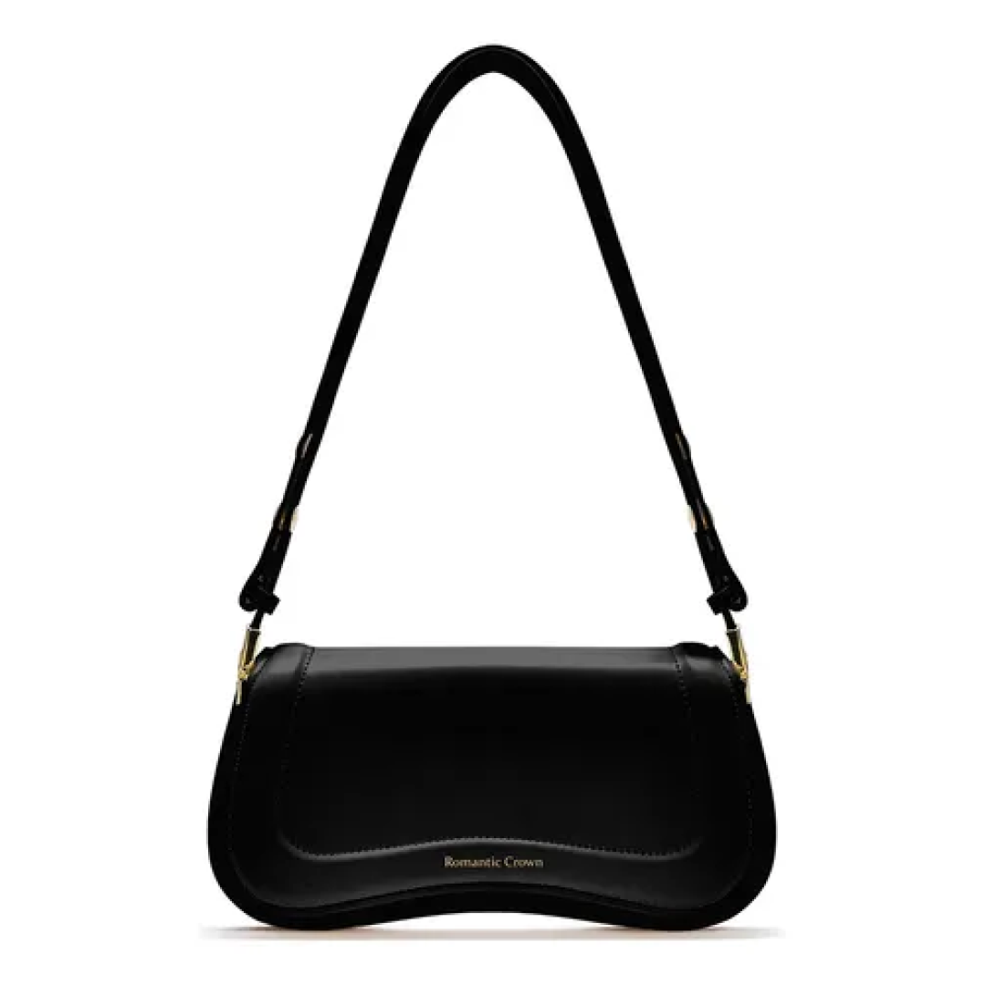 Bolsa Feminina Casual Transversal Dia Dia Preto Liso Níquel