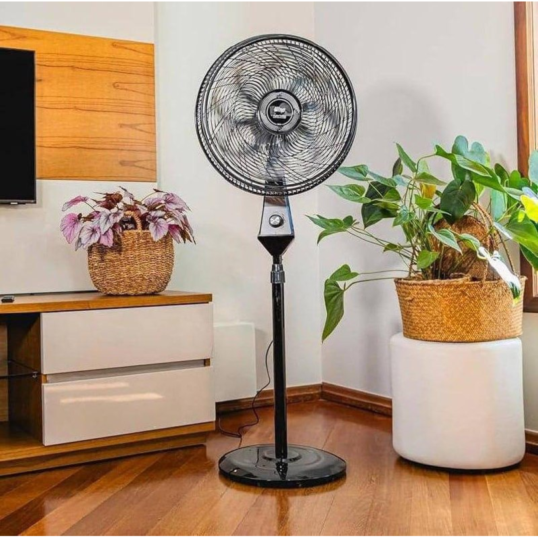 Ventilador De Coluna Silencioso Wap Flow Turbo 180w 8 Pás Com Ajuste De Altura E 3 Velocidades 50 Cm 60 Hz Preto 127v Cinza Plástico