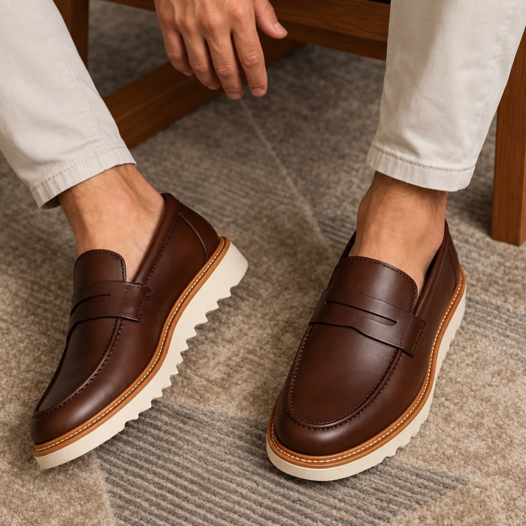 Mocassim Social Loafer Couro Oxford