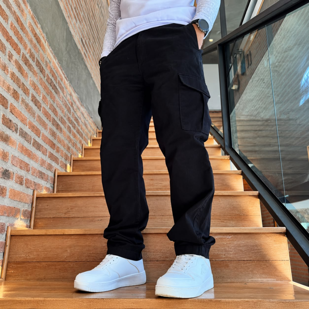 Calça Cargo Sarja 100% Algodão (8 cores)