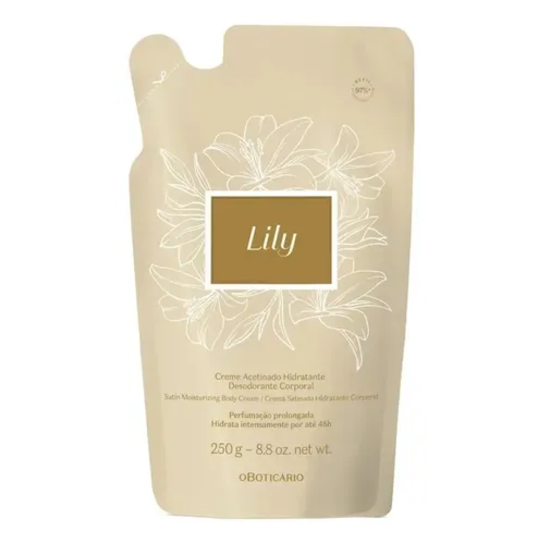 O Boticário Refil Creme Acetinado Hidratante Desodorante Corporal Lily 250g