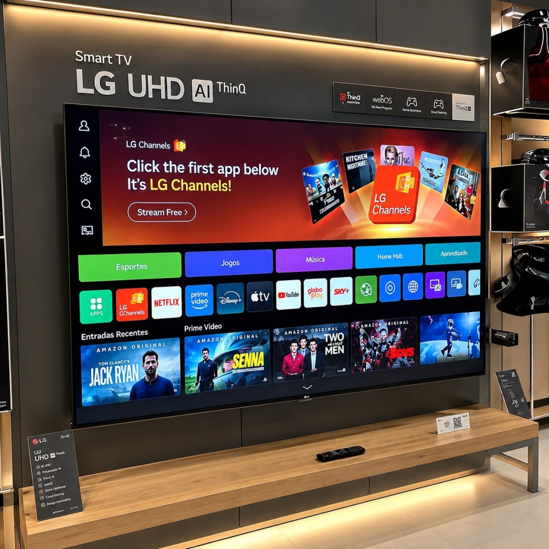 Smart TV LG NANO UHD 4K 65" AI NU850 Ger9 HDR10 webOS 26