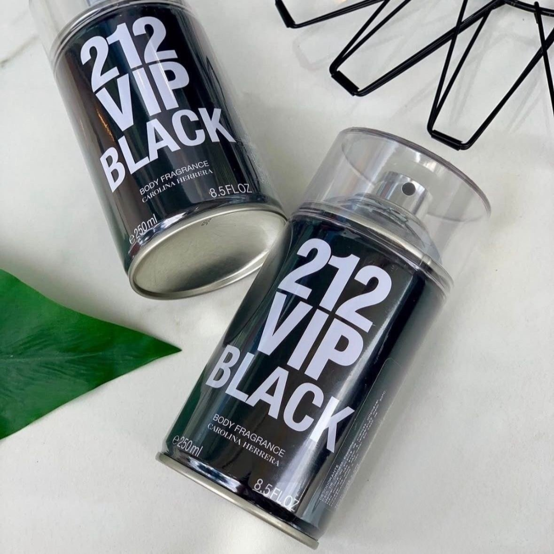 Body Spray Carolina Herrera 212 Vip Men Black 250ml