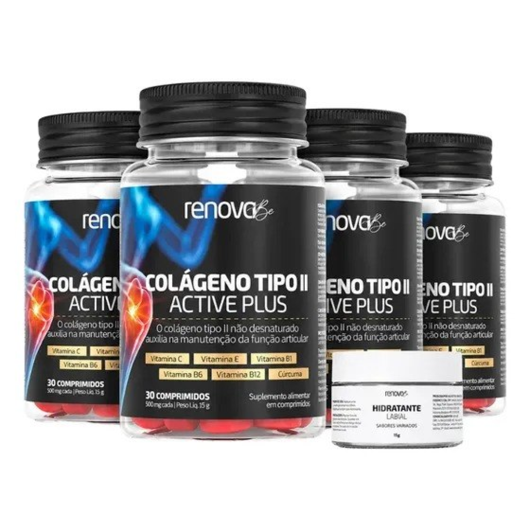Kit 4x Colágeno Tipo 2 Renova Be Vitaminas B1 B6 B12 Vit C E