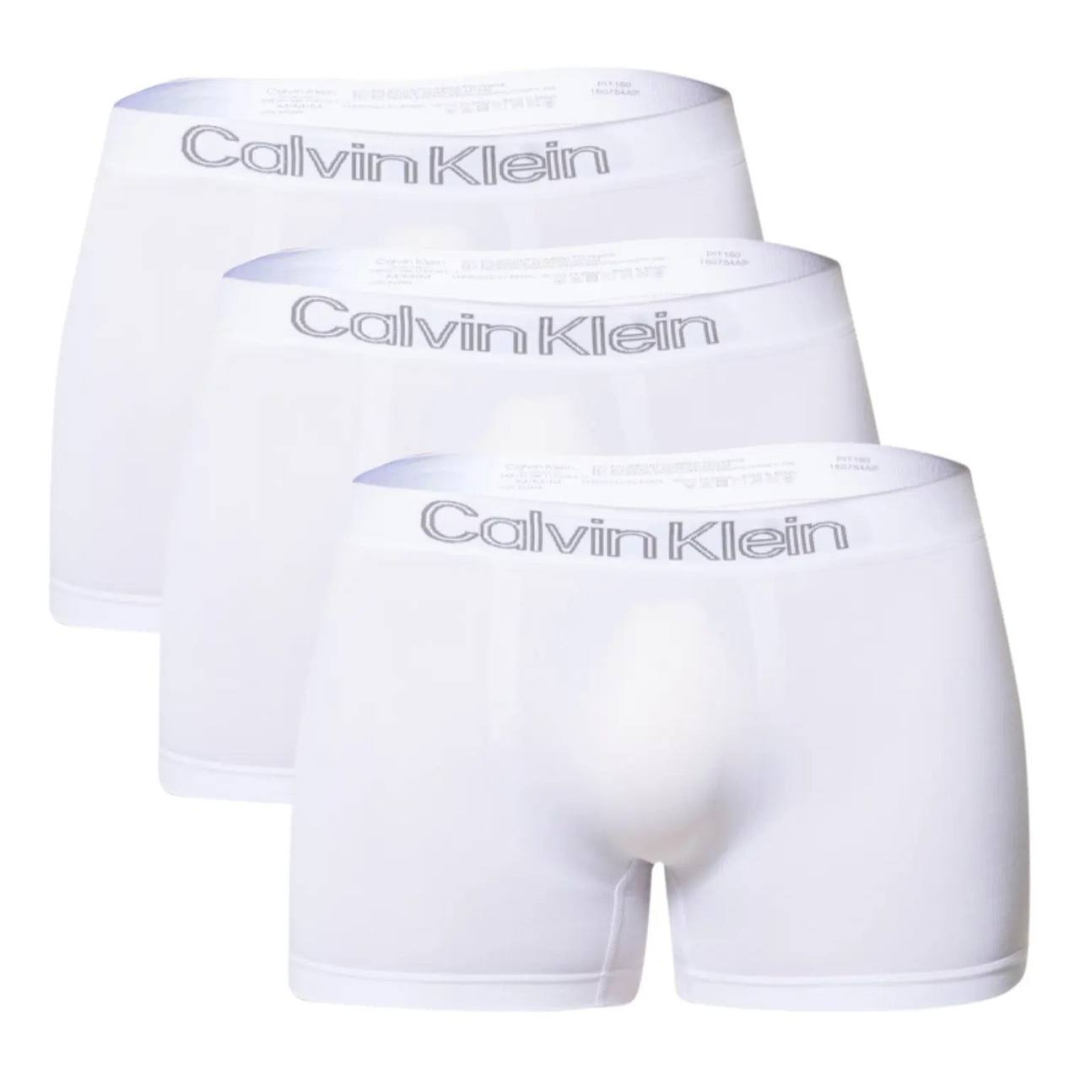 Kit 3 Cuecas Low Rise Trunk Sem Costura Calvin Klein 0900 Branco 2 M