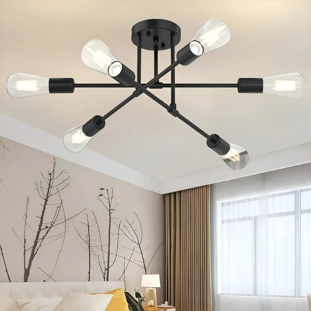 Luminária Lustre Teto Moderno Para Cozinha Sala 6 Cabeças