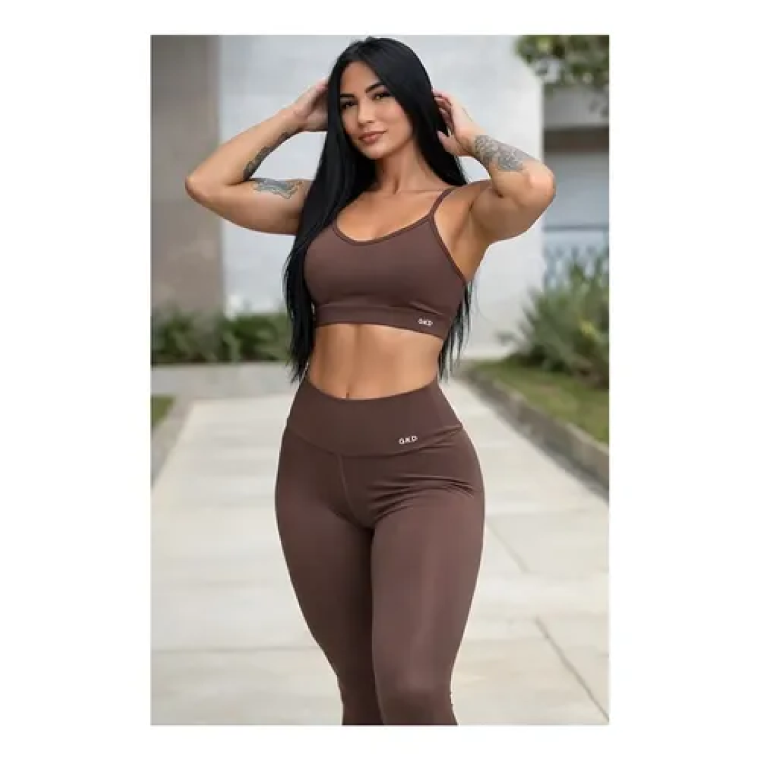 Conjunto Gkd Zero Transparência Legging Cós Alto Top Duplo