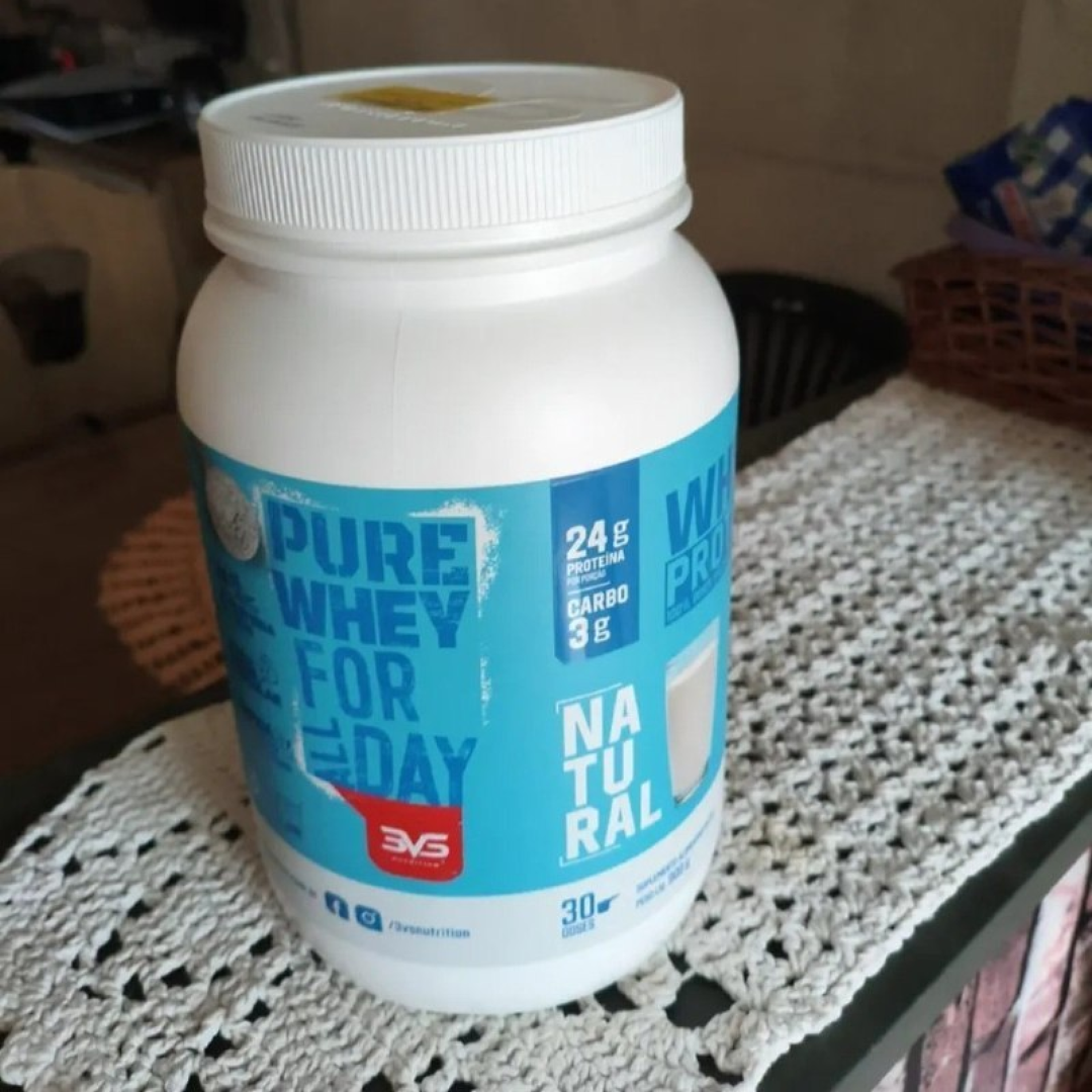 100% WHEY Protein Concentrado 900g Sabor Natural - Proteína 100% Pura - 3VS Nutrition