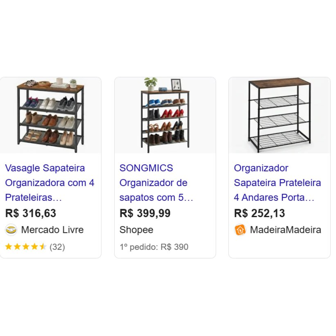VASAGLE Sapateira 4 Níveis – Organizador Estreito para Sapatos, Guarda-Roupa e Corredor Com 3 Prateleiras de Tecido e Estrutura em Aço, Marrom Rústico e Preto LBS035B01V2