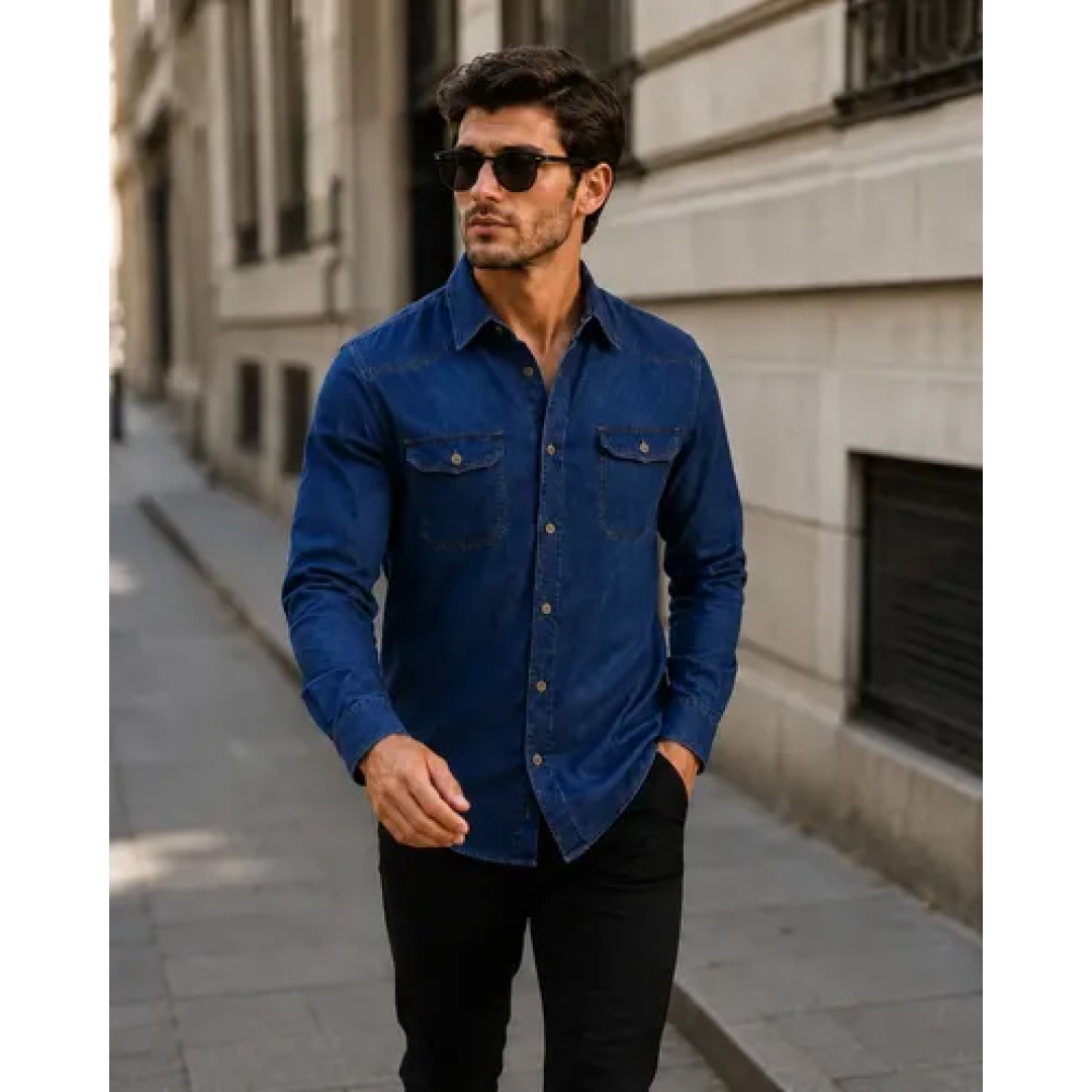 Camisa Jeans Social Slim