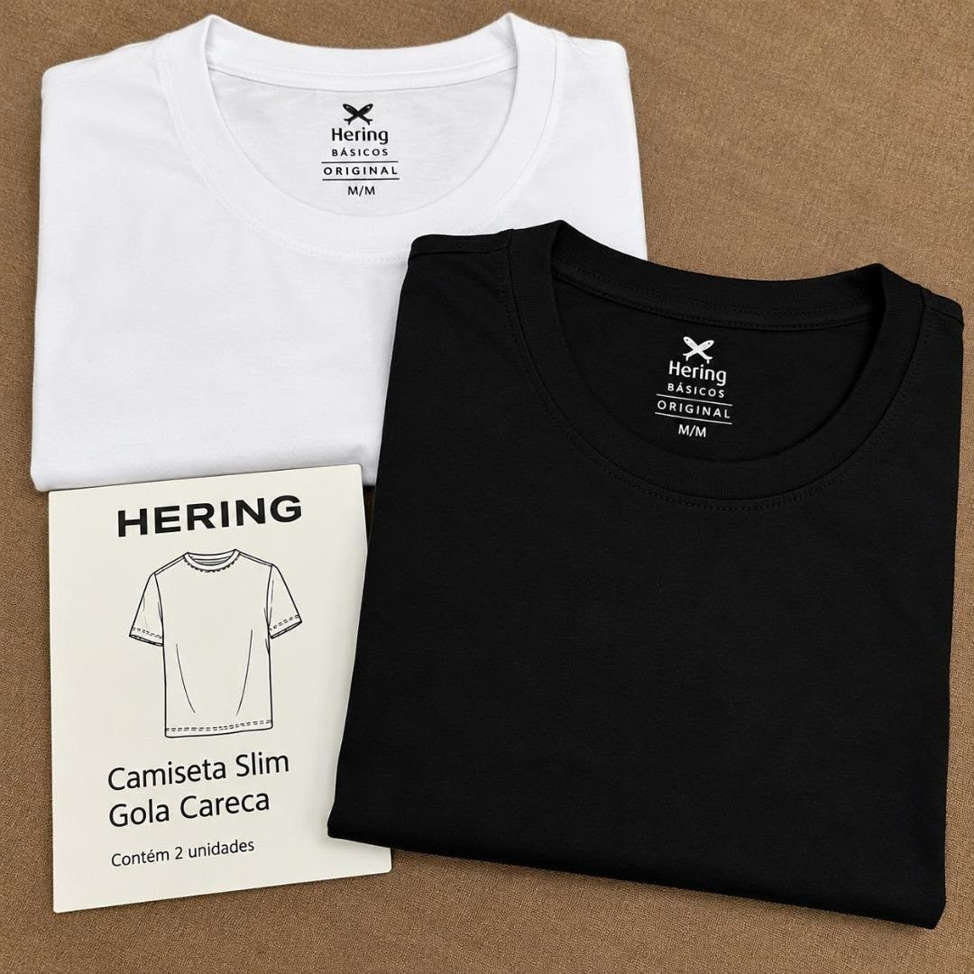 Kit com 2 Camisetas Slim Hering