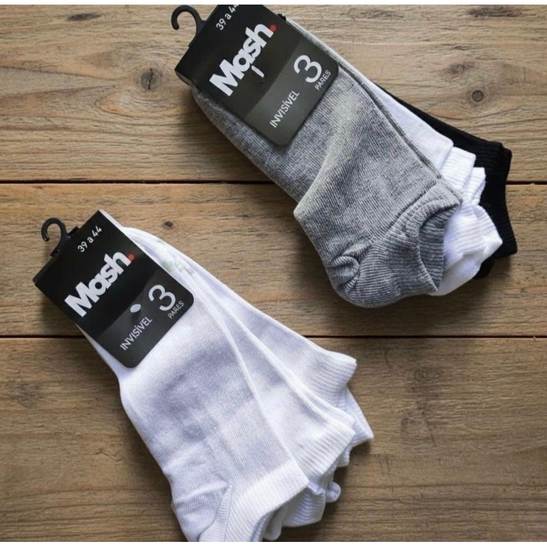 Kit com 10 Pares Meia Invisível Soquete Mash