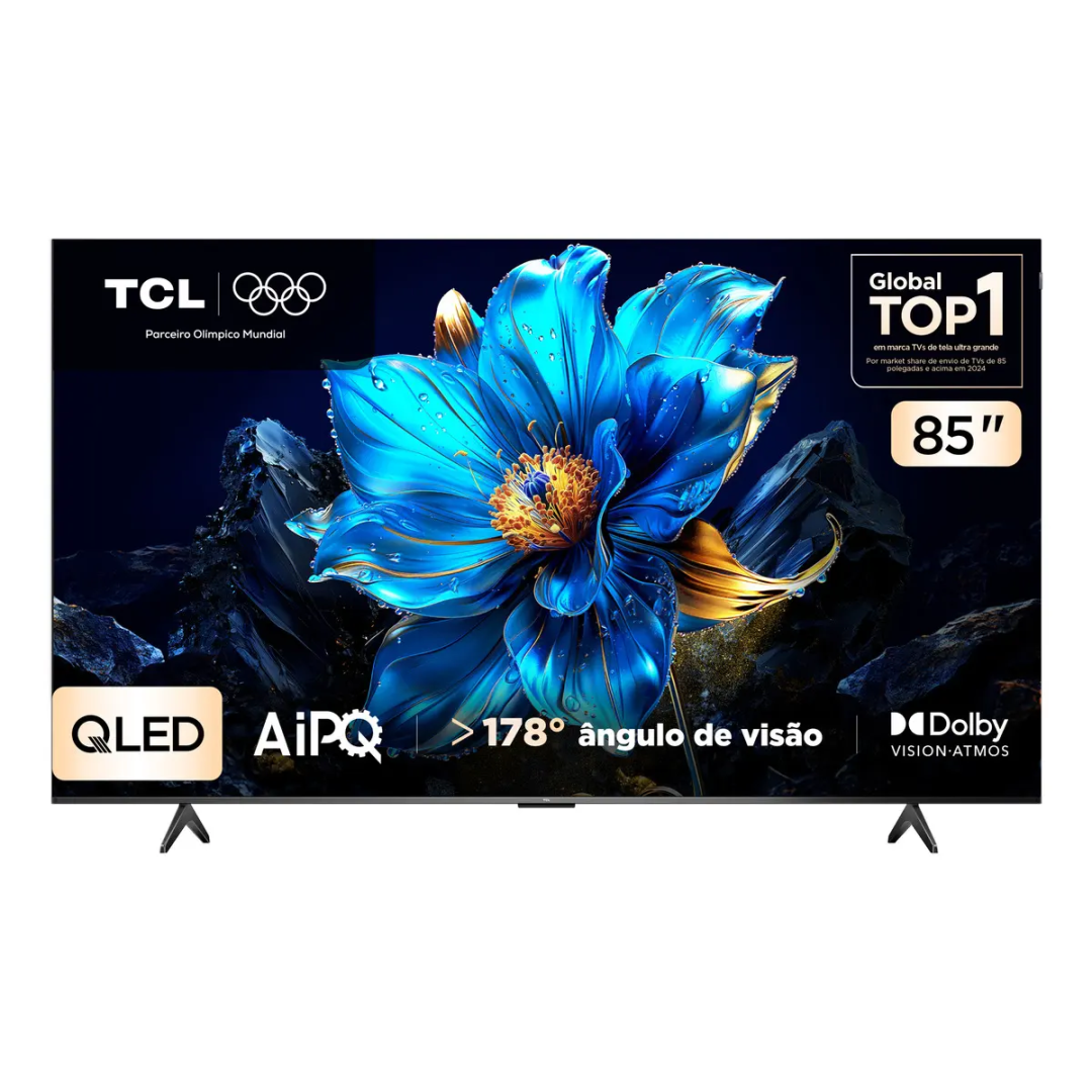 Smart TV TCL 85 Polegadas QLED 4K P7K WiFi Bluetooth Google TV HDR10+ Dolby Atmos Dolby Vision 85P7K