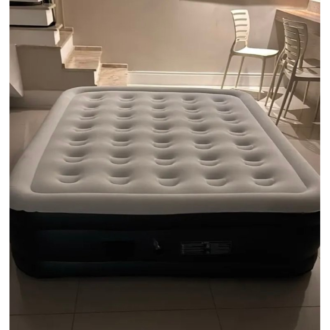 Ecozendsy Colchão Inflável Casal Queen Size com Bomba Recarregável Embutida 200x154x43cm