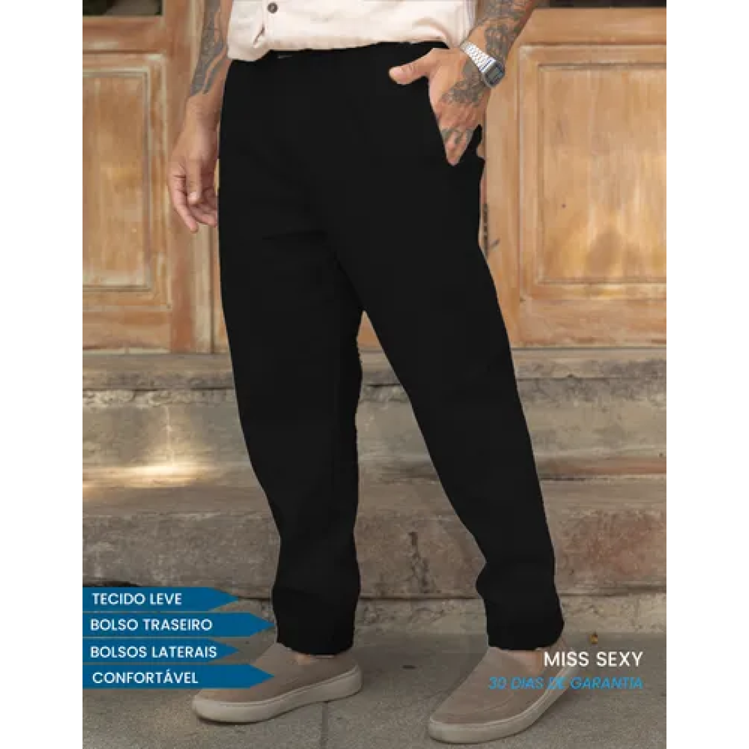 Calça Linho com Bolsos