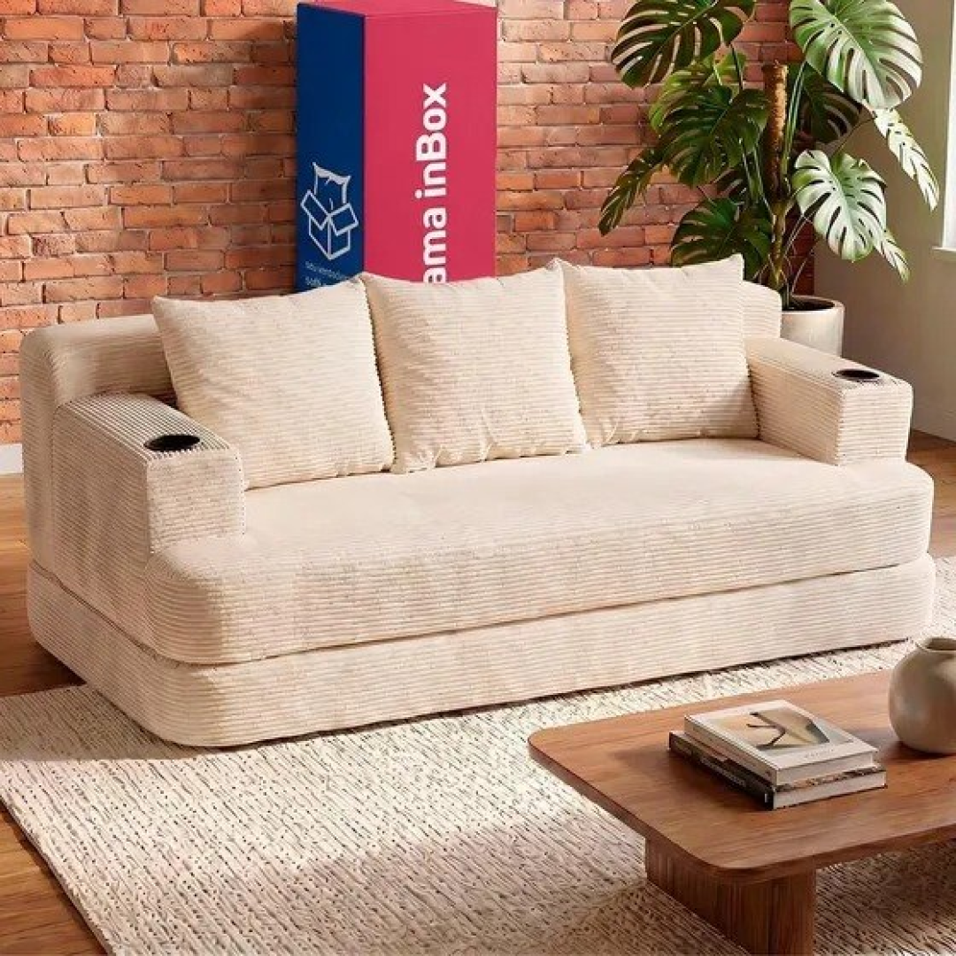 Sofá Cama Nami 1,88m Xpand Tech Tecido Velourê Cama Inbox