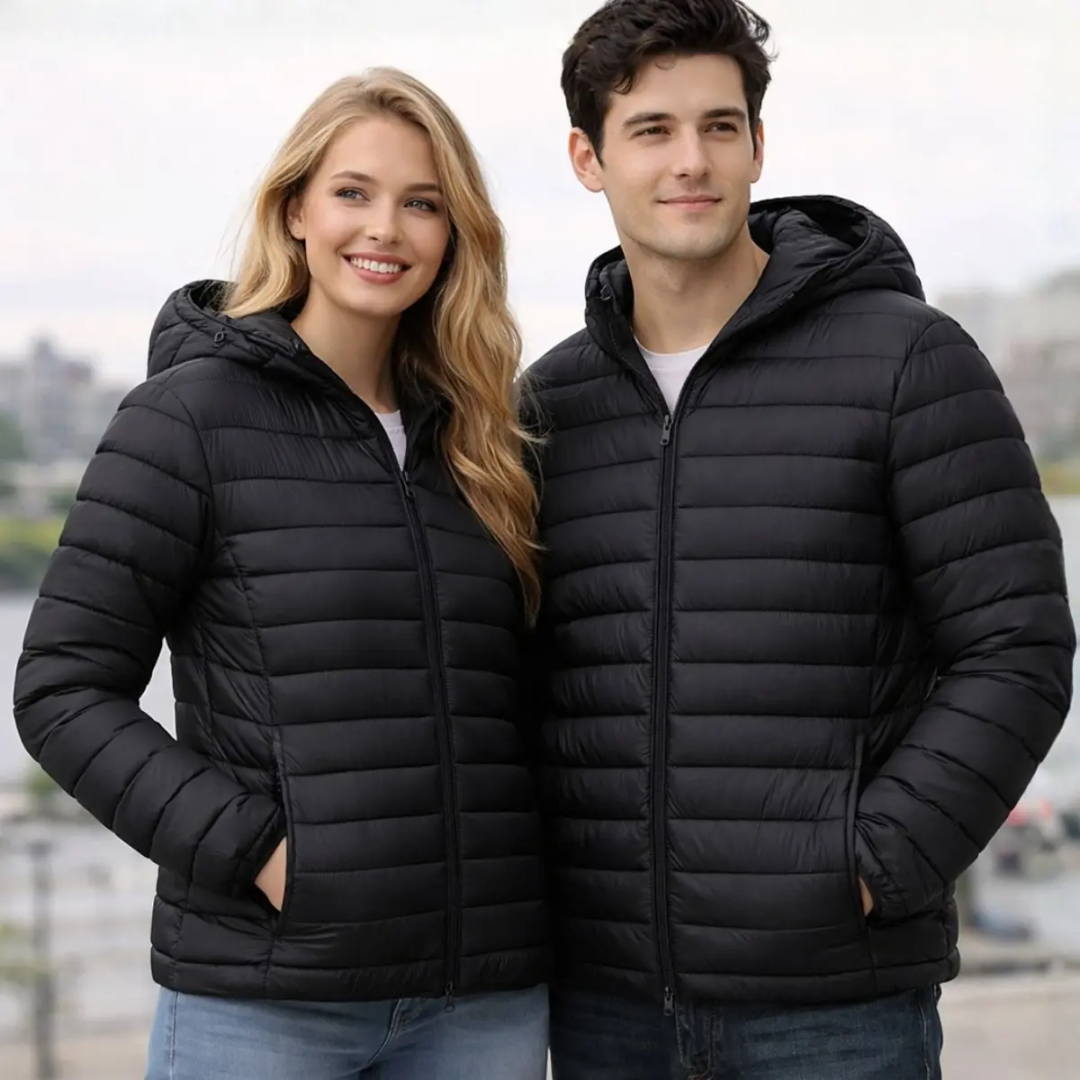Jaqueta Puffer Impermeável Forrada Bolso Interno Frio Casaco