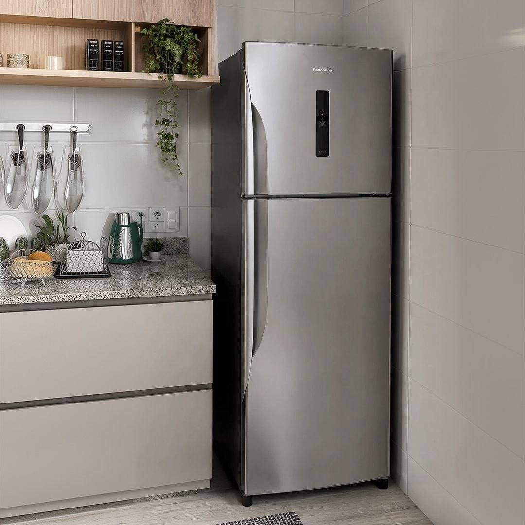 Geladeira A+++ Frost Free Nr-bt41pd1x 387l Panasonic Aço Escovado