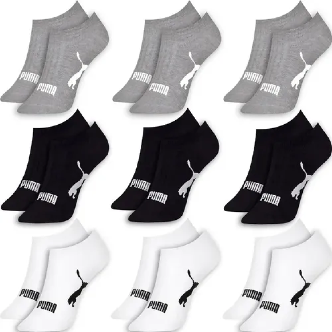 Kit com 9 Pares Meias Invisível Puma Sapatilha Soquete