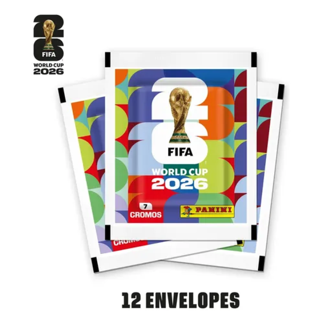 Kit com 12 Envelopes (84 Figurinhas) Panini Copa do Mundo FIFA 2026