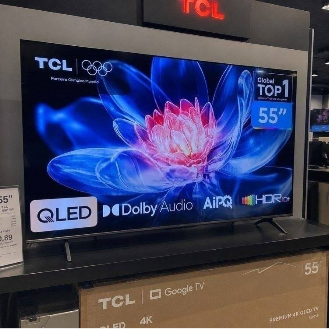 Smart Tv Tcl 55 Polegadas Qled 4k T6c Wifi Bluetooth Google Tv Tela Hva E Hdr10+ 55t6c