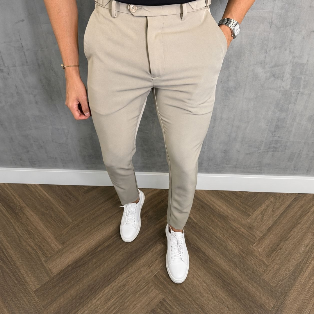Calça Social Alfaiataria Malha Elastano Stretch