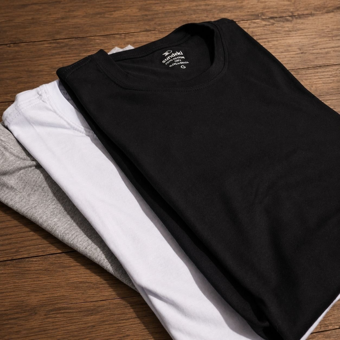 Kit com 3 Camisetas Sandrini Algodão
