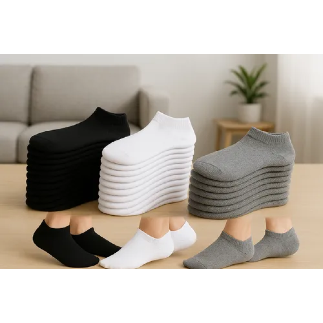 Kit com 24 Pares Meia Soquete Cano Curto