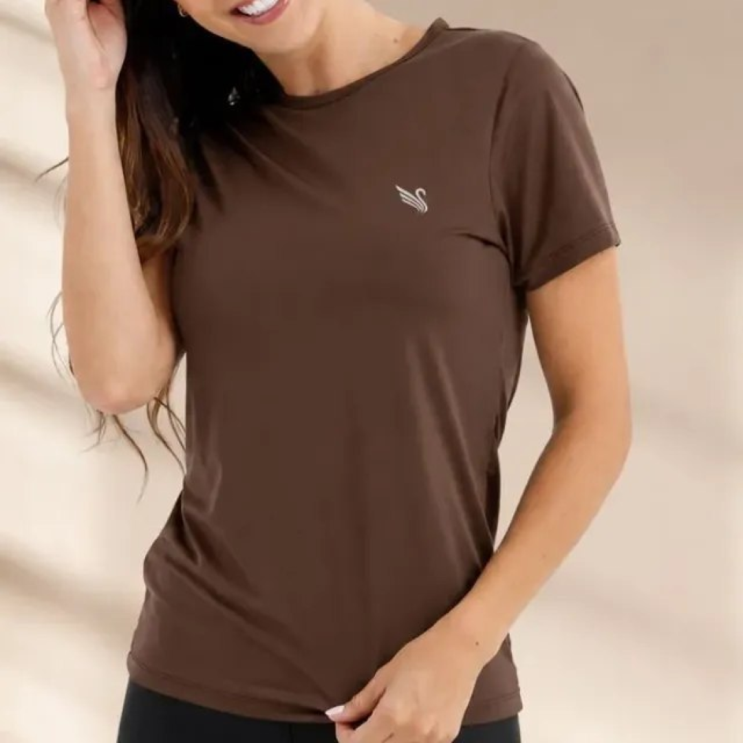 Camiseta Blusa Dry Fit Lisa Feminina Academia Proteção Uv 50