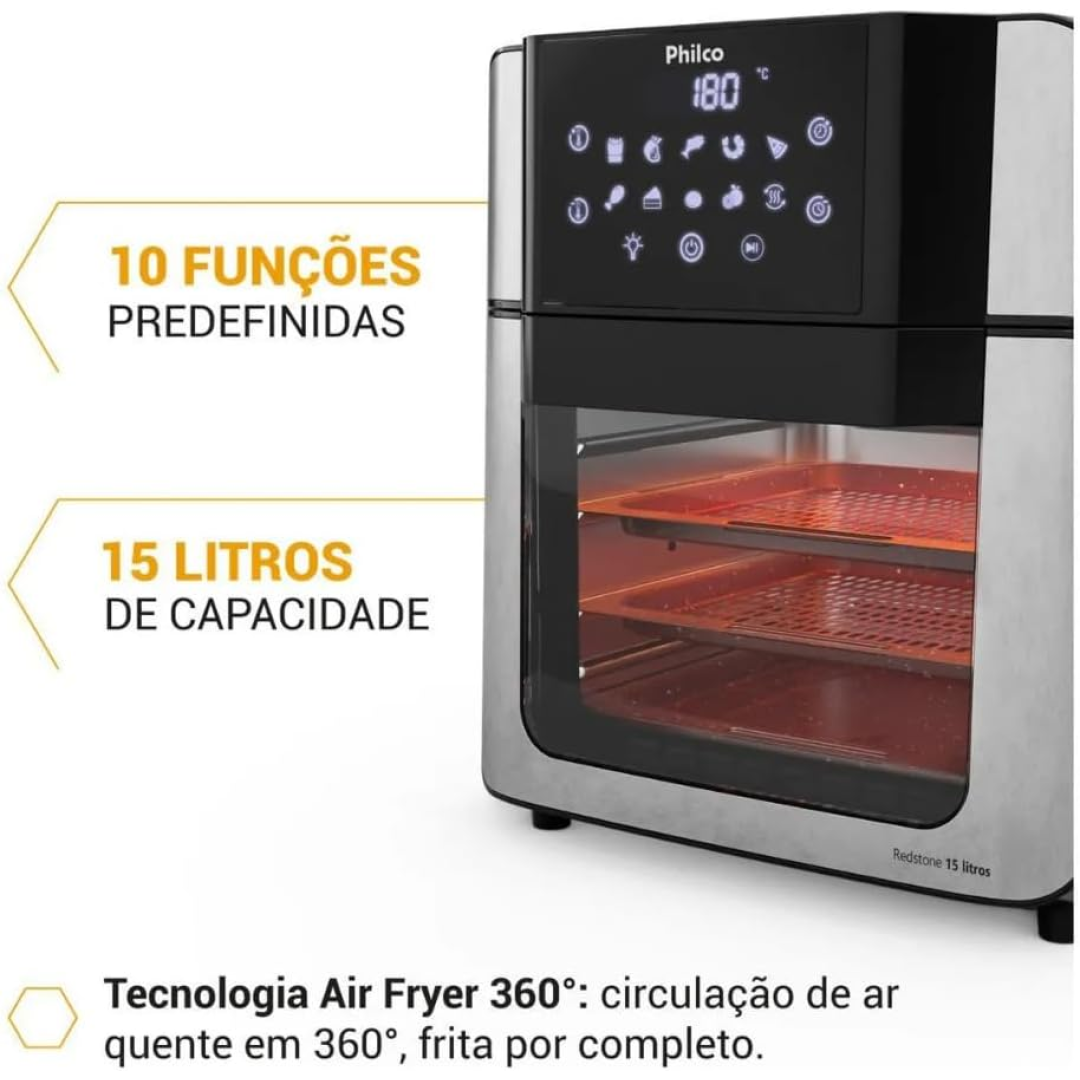 Fritadeira Air Fryer Oven Philco 15L Painel Digital PAF15A 127V