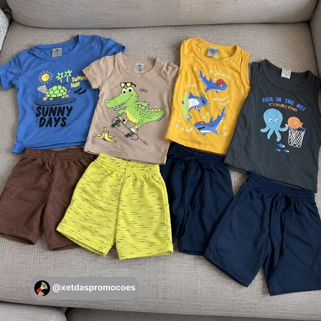 Kit com 10 Peças de Roupa Conjunto Infantil Menino