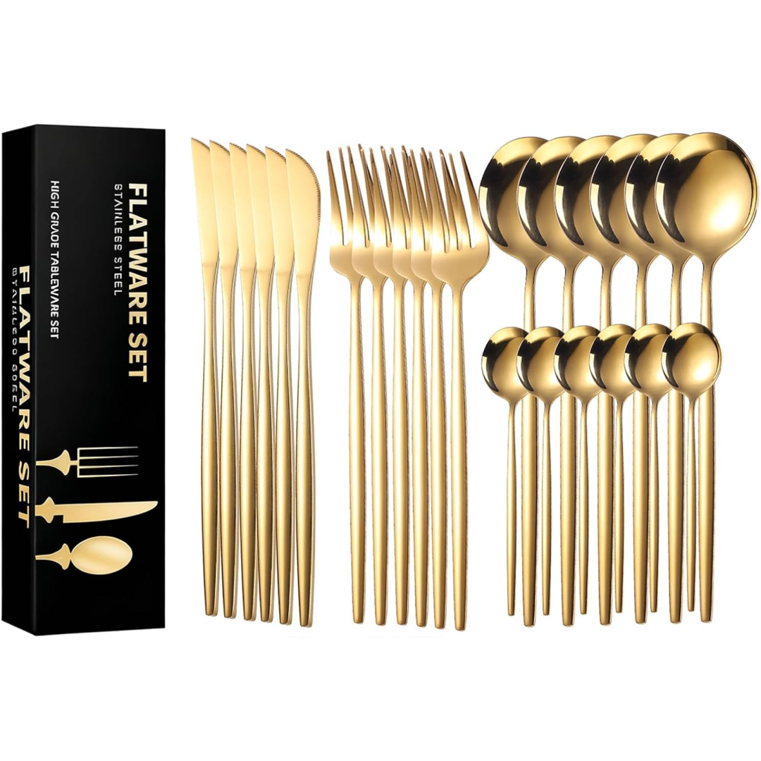 Faqueiro Dourado com 24 Peças