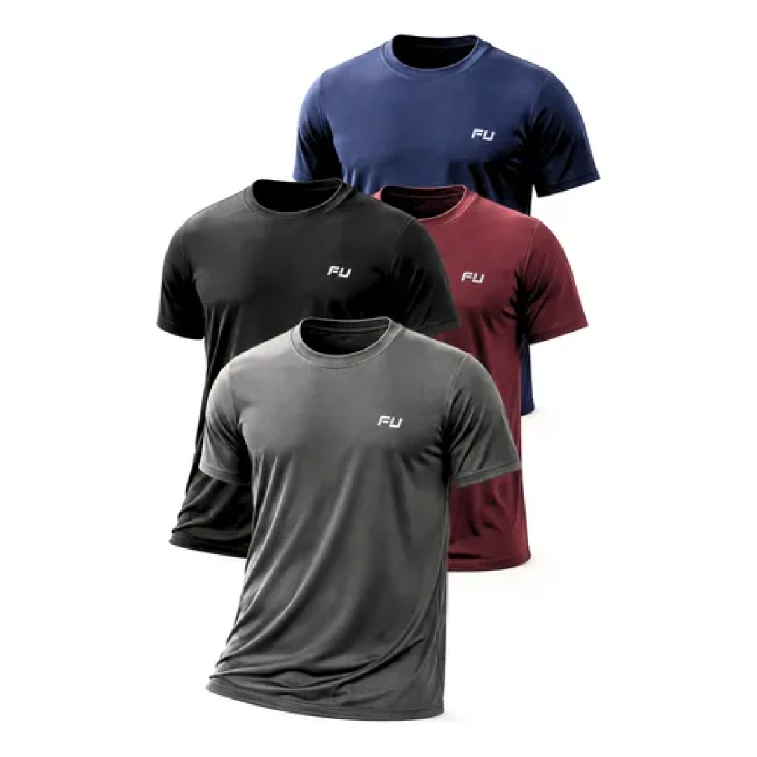 Camisa Time Fit Kit Com 4 Academia Treino Corrida Top