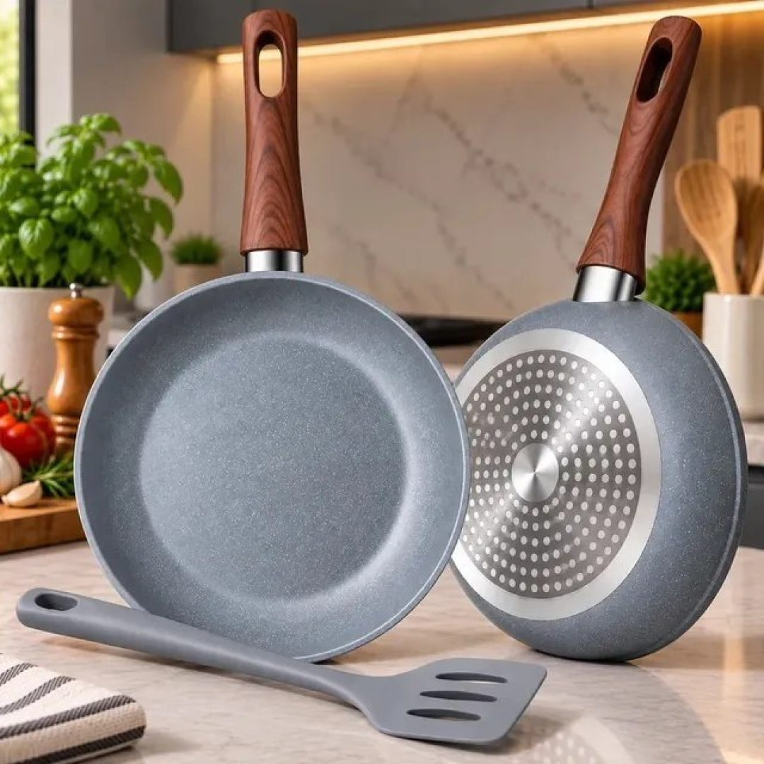 Frigideira Antiaderente Cerâmica de 24cm com Espátula De Silicone para Indução e Fogão a Gás Elétrico