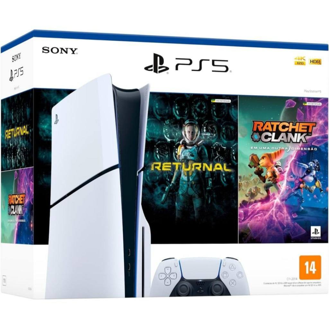 Console Sony PlayStation 5 Slim Leitor, RETURNAL + RATCHET E CLANK