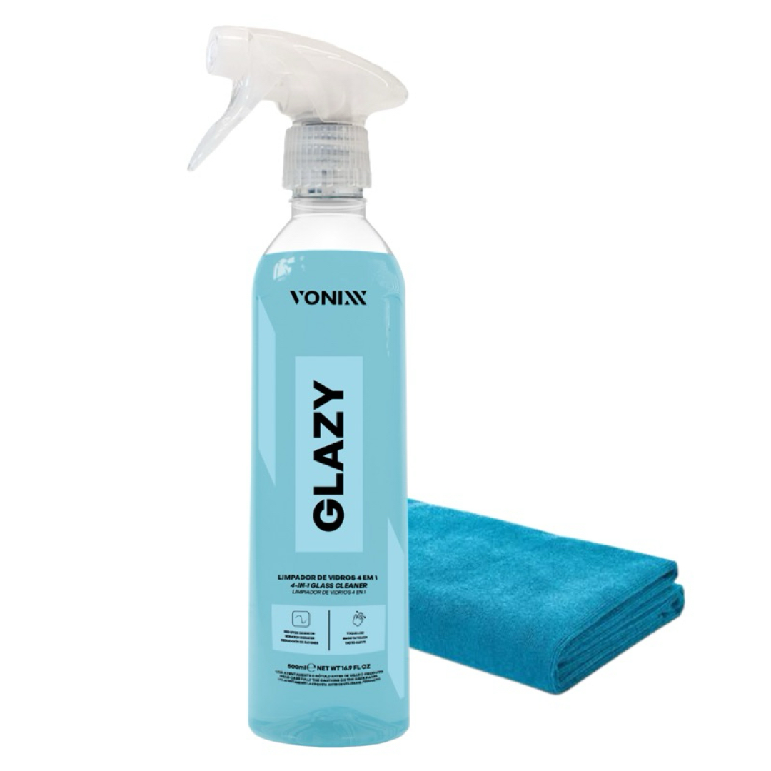 Glazy Vonixx Limpa Vidros 4 Em 1 500ml + Toalha Microfibra