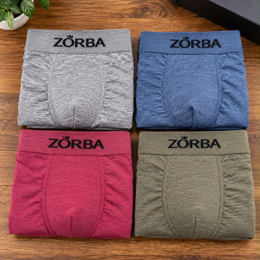 Kit 4 Cuecas Boxer Zorba Masculino 871 Mescla/azul/verde/bordô Liso G