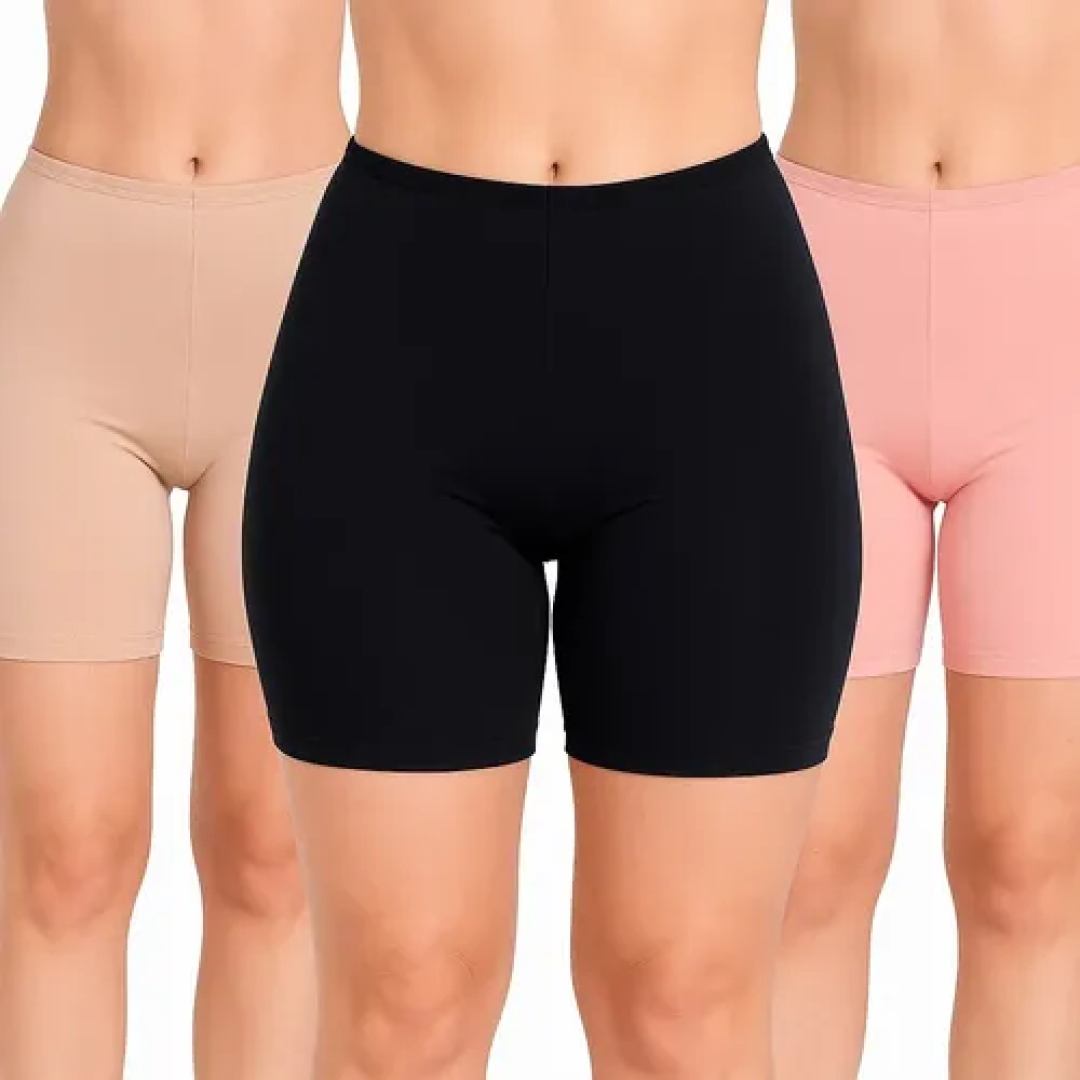 Kit 3 Short Anagua Segunda Pele Para Usar Vestidos 3 Cores