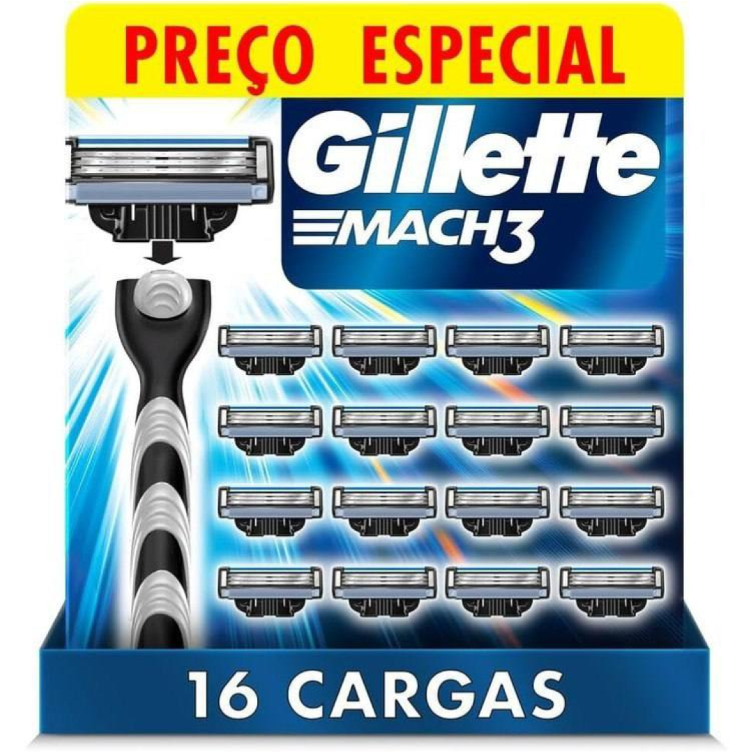 Gillette Mach3 - Refil Para Barbear, 16 Unidades