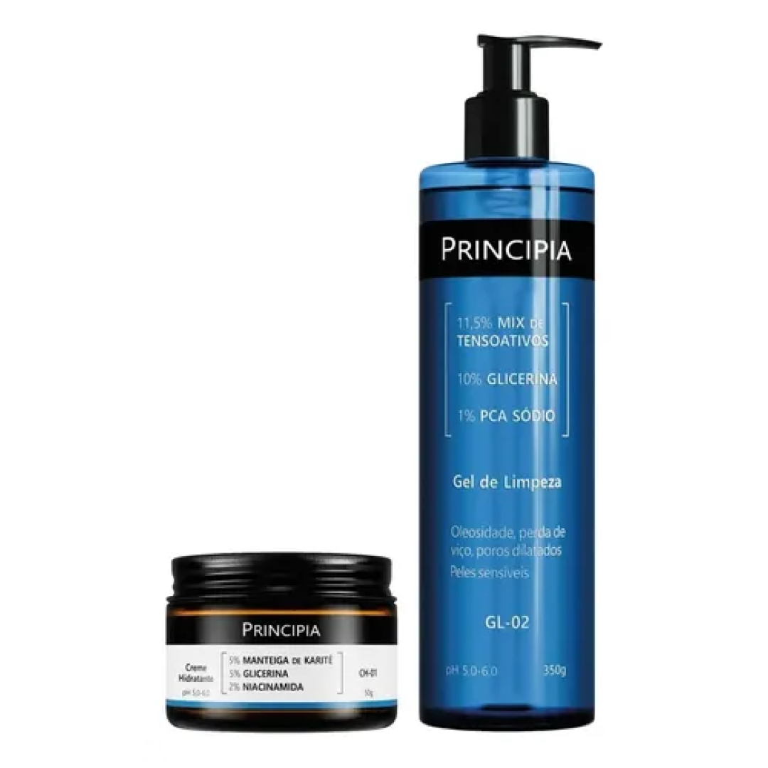 Kit Principia Gel De Limpeza Facial Gl-02 + Creme Hidratante CH-01