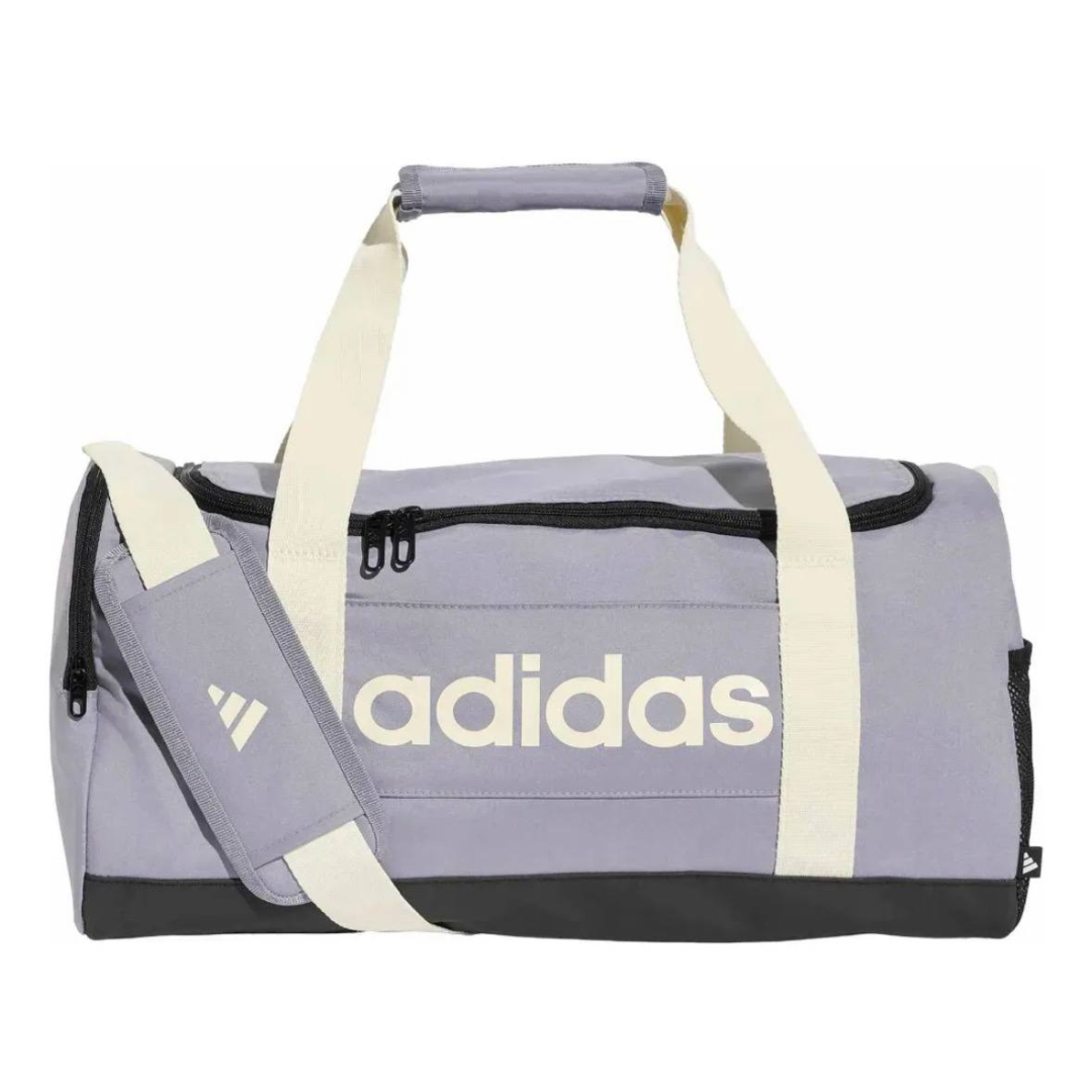 Mala Duffel Linear Pequena adidas Lilás Lisa Níquel Creme