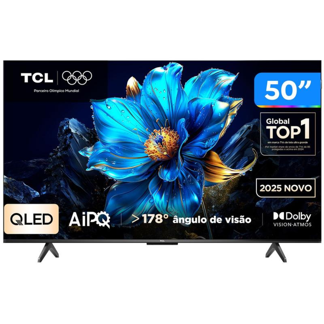 Smart Tv 50 Tcl 4K Uhd Qled 50P7K Google Tv Aipq Google Assistente 3 Hdmi