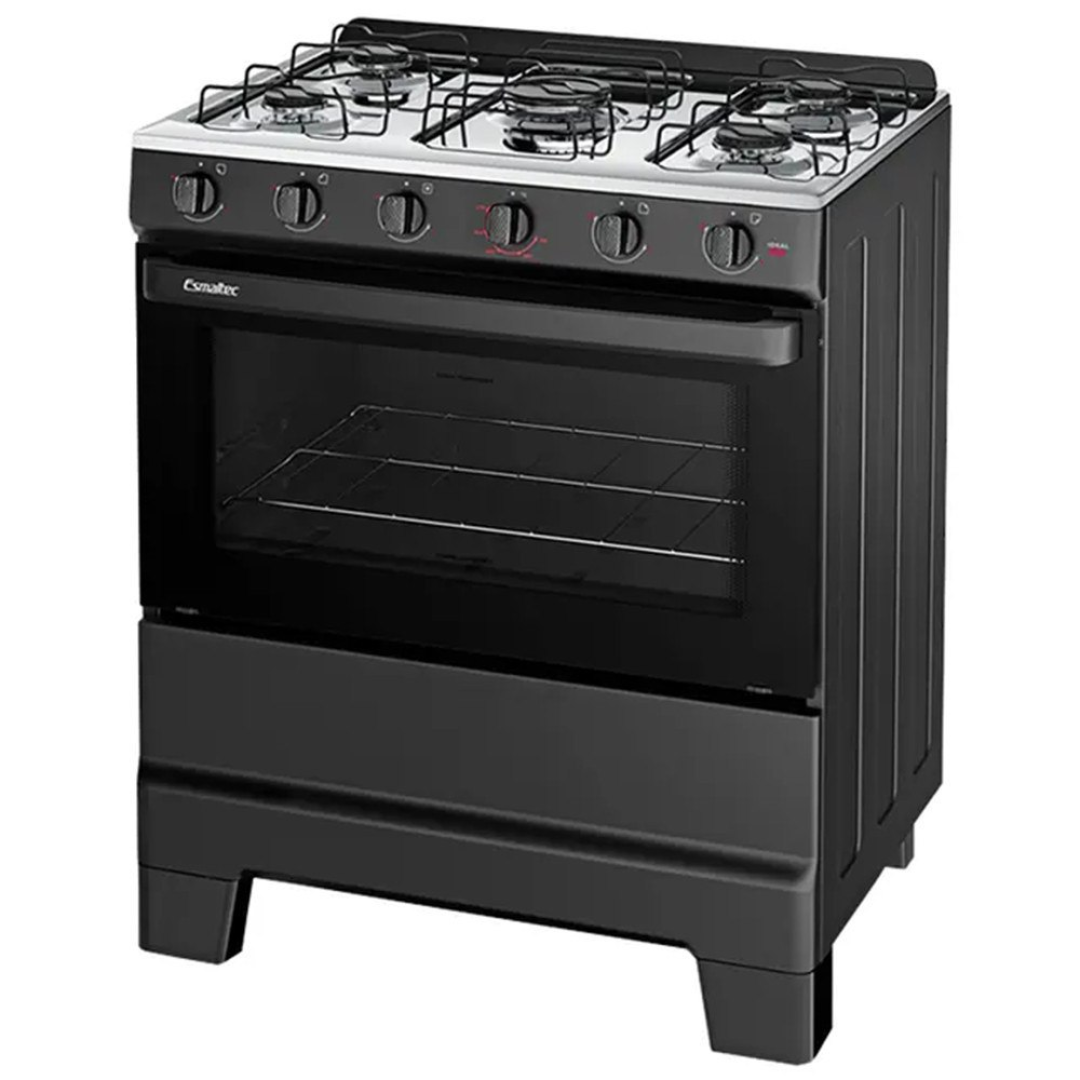 Fogão Esmaltec Ideal Pop 5 Bocas Manual Mesa Aço Inox